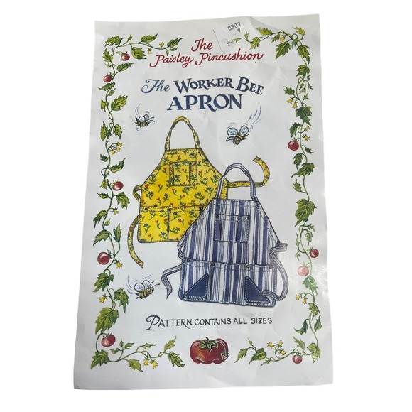 The Paisley Pincushion Other - The Worker Bee Apron Sewing Pattern All Sizes | The Paisley Pincushion NEW/Uncut